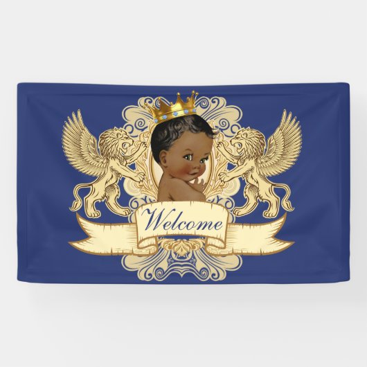 African Prince Royal Baby shower Welcome Banner (Horizontaal)