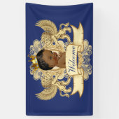 African Prince Royal Baby shower Welcome Banner (Verticaal)