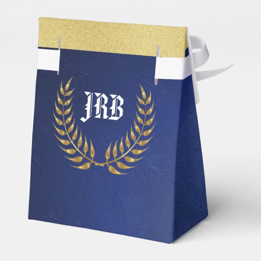 African Prince Royal Blue|Elegant goud Bedankdoosjes (Achterkant)