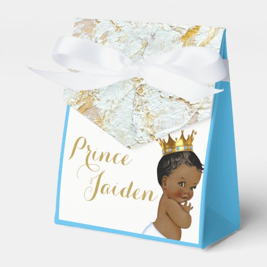African Prince Royal Blue|FANCY Baby shower Tent Bedankdoosjes (Voorkant Zijde)