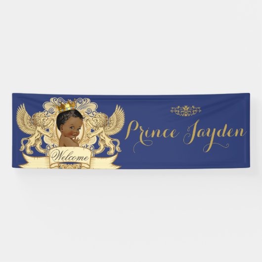 African Prince Royal Blue|Gold Elegant Spandoek (Horizontaal)