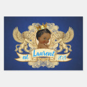 African Prince Royal Blue & Gold Glitter Fancy Inpakpapier Vel (Voorkant)