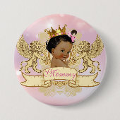 African Princess Pink|Sparkles Baby shower Button (Voorkant)