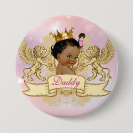 African Princess Pink|Sparkles Baby shower Button