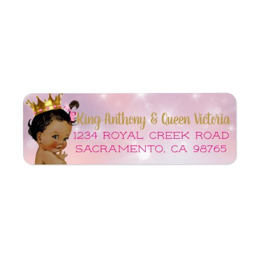 African Princess Royal Baby shower Mailing Labels (Voorkant)