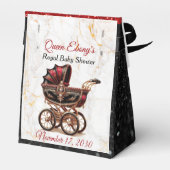 African Princess Royal Baby shower Rood Glitter Bedankdoosjes (Achterkant)