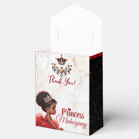 African Princess Royal Baby shower Rood Glitter Bedankdoosjes (Geopend)