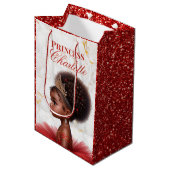African Princess Royal Baby shower Rood Glitter Medium Cadeauzakje (Voorkant Gekanteld)