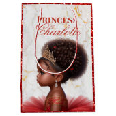 African Princess Royal Baby shower Rood Glitter Medium Cadeauzakje (Voorkant)