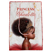 African Princess Royal Baby shower Rood Glitter Medium Cadeauzakje (Achterkant)