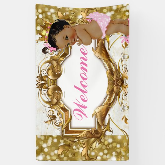African Princess Royal Baby shower Welcome Banner (Verticaal)