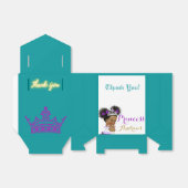 African Princess Royal Blauwgroen Paars & Gold Ele Bedankdoosjes (Uitgevouwen)