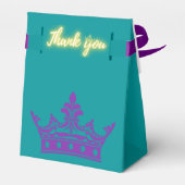 African Princess Royal Blauwgroen Paars & Gold Ele Bedankdoosjes (Achterkant)