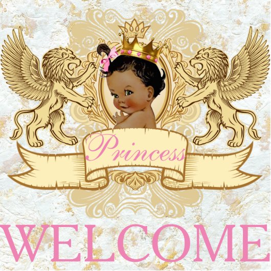 African Princess Royal Welcome Photo Statue Staand Fotobeeldje (Voorkant)