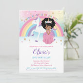 African Princess Unicorn Birthday Party Rainbow Kaart (Staand voorkant)