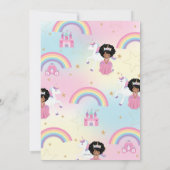 African Princess Unicorn Birthday Party Rainbow Kaart (Achterkant)