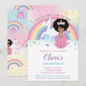 African Princess Unicorn Birthday Party Rainbow Kaart (Voorkant / Achterkant)