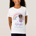 African Princess Unicorn Rainbow Birthday Outfit T-shirt<br><div class="desc">Overeenkomende items beschikbaar in de Happy Cat Studio Zazzle winkel! c) De Happy Cat Studio</div>