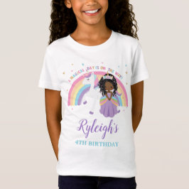 African Princess Unicorn Rainbow Birthday Outfit T-shirt