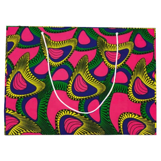 African Print Large Gift Bag Groot Cadeauzakje (Achterkant)