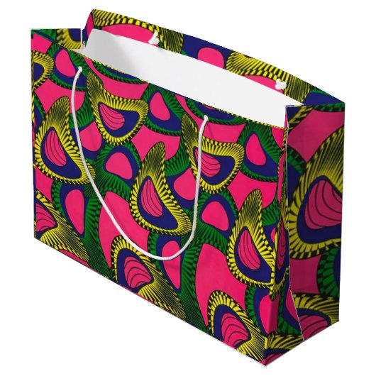 African Print Large Gift Bag Groot Cadeauzakje (Achterkant Gekanteld)