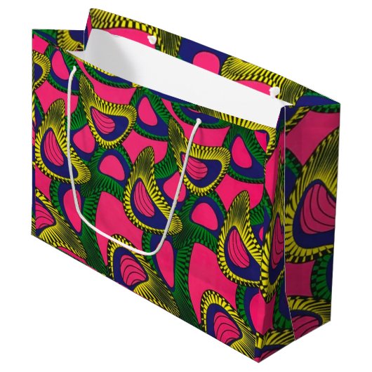 African Print Large Gift Bag Groot Cadeauzakje (Voorkant Gekanteld)