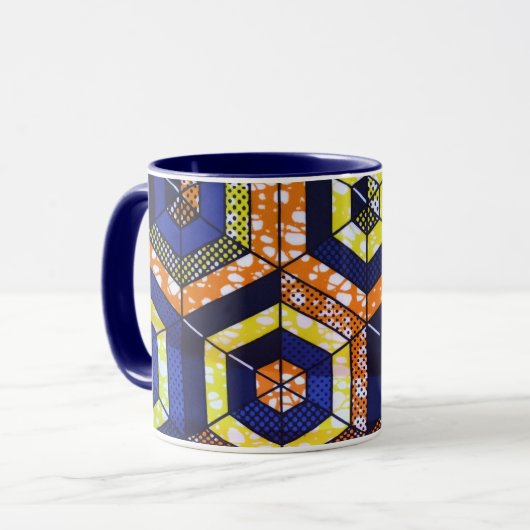 African Print Mug Mok (Voorkant links)