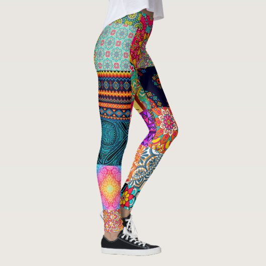 African Print Patchwork Kleurrijke Leggings (Rechts)