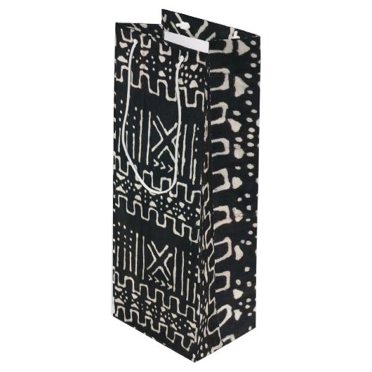 African Print Wine Gift Bag Wijn Cadeautas (Voorkant Gekanteld)