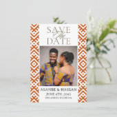 African Print  with Photo Wedding Save The Date   (Staand voorkant)