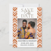 African Print  with Photo Wedding Save The Date   (Voorkant)