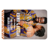 African Print with Photo Wedding Save the Date  Magneet (Horizontaal)