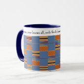 African Proverb Denim Blue Kente Mok (Voorkant links)