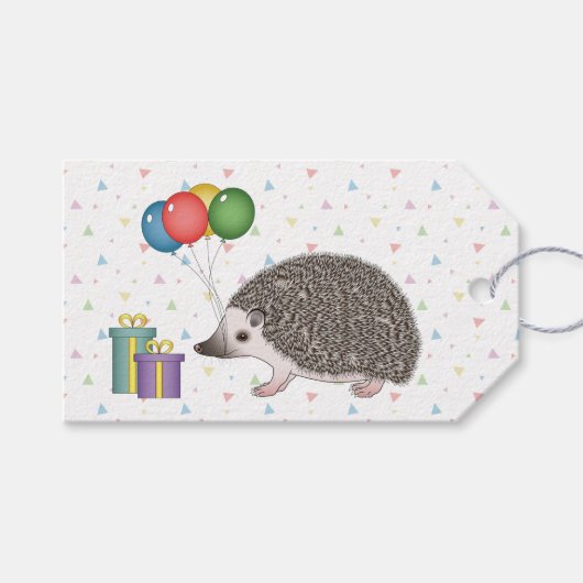 African Pygmy Hedégel Animal - Happy Birthday Cadeaulabel (Voorkant (Horizontaal))