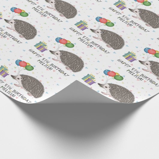 African Pygmy Hedégel Animal - Happy Birthday Cadeaupapier (Hoek)