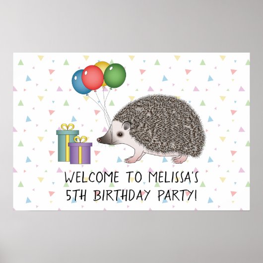 African Pygmy Hedgel - Birthday Party Welcome Poster (Voorkant)