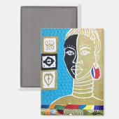 African Queen II Kunst van Alicia McDaniel Fine Ar Magneet (Voorkant / Achterkant)