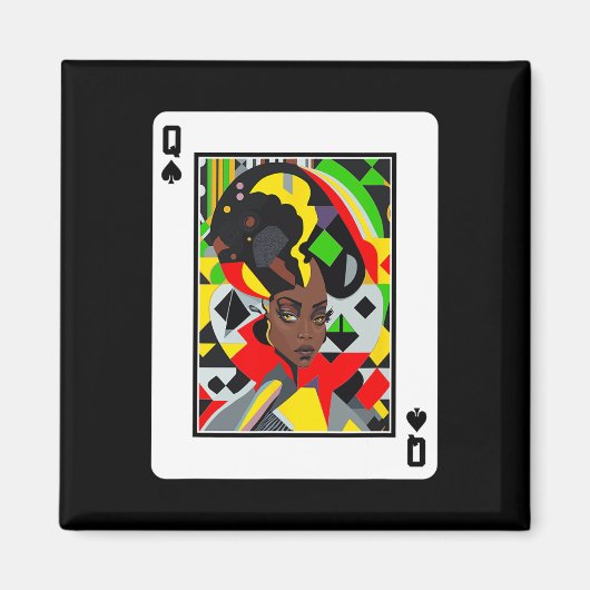 African Queen Kaart Melanin Black Pride Blm Junete Magneet (Voorkant)
