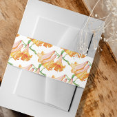 African Queen lelie sinaasappel roze kunst patroon Uitnodigingen Wikkel