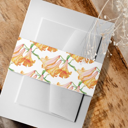 African Queen lelie sinaasappel roze kunst patroon Uitnodigingen Wikkel