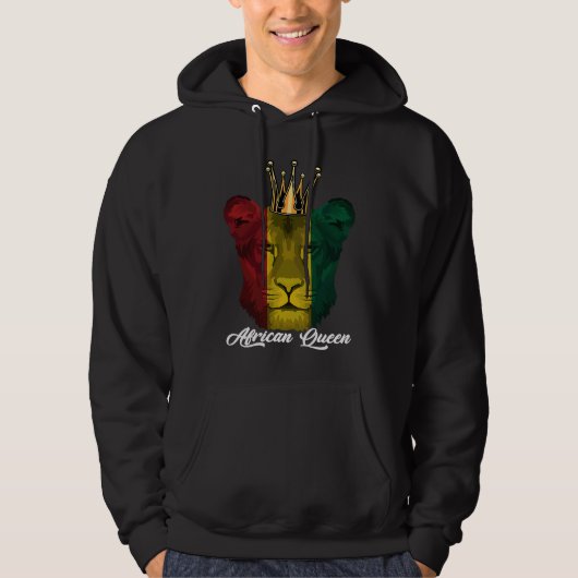 African Queen Lion Black History Month BLM Pride B Hoodie (Voorkant)
