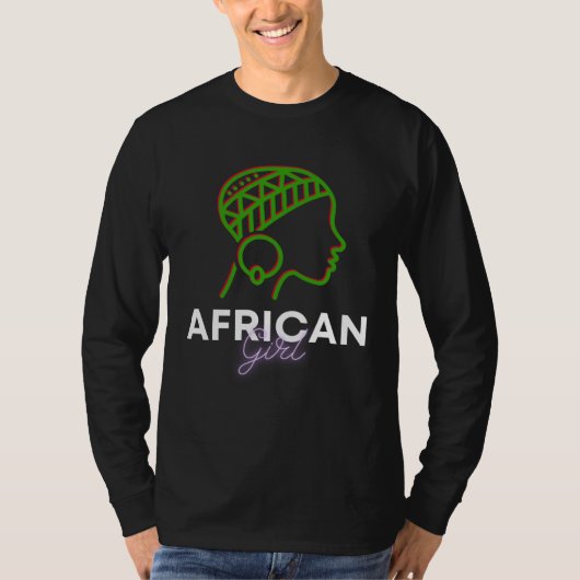 African Queen  Powerful Black Girl Magic Africa T-shirt (Voorkant)