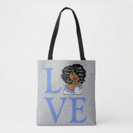 African Queen Silver Glitter Tote Bag