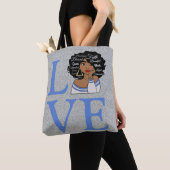 African Queen Silver Glitter Tote Bag (Dichtbij)