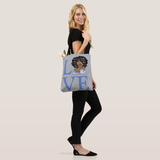 African Queen Silver Glitter Tote Bag (Op model)