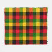  African Rasta Reggae Colours Plaid Pattern Design Fleece Deken (Voorkant (Horizontaal))