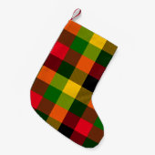  African Rasta Reggae Colours Plaid Pattern Design Kleine Kerstsok (Voorkant (Hangend))