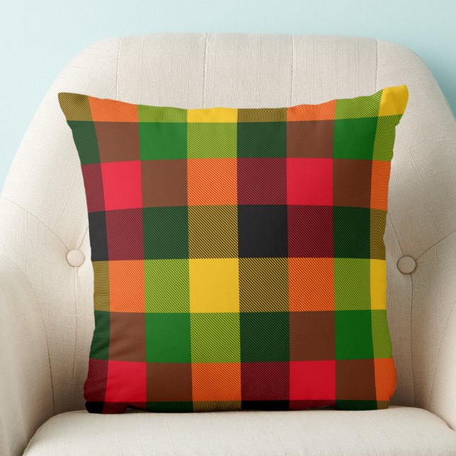  African Rasta Reggae Colours Plaid Pattern Design Kussen (Creator heeft geüpload)