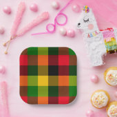  African Rasta Reggae Colours Plaid Pattern Design Papieren Bordje (Feest)