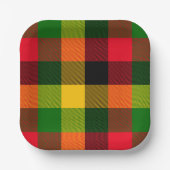  African Rasta Reggae Colours Plaid Pattern Design Papieren Bordje (Voorkant)